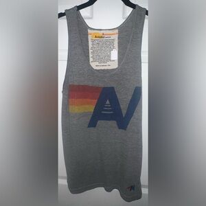 New Heather Grey Aviator Nation Retro AV Logo Tank Top size Small